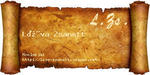 Léva Zsanett névjegykártya